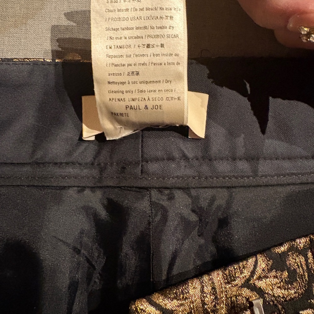 Paul & Joe Brocade Black and Gold Cropped Pants - Picture 8 of 14